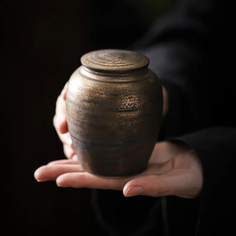 European Style Ceramic Tea Canister Vintage Candy Jar Home Coffee Bean Nut Storage Bottle Portable Storage Box Home Decoration view 5