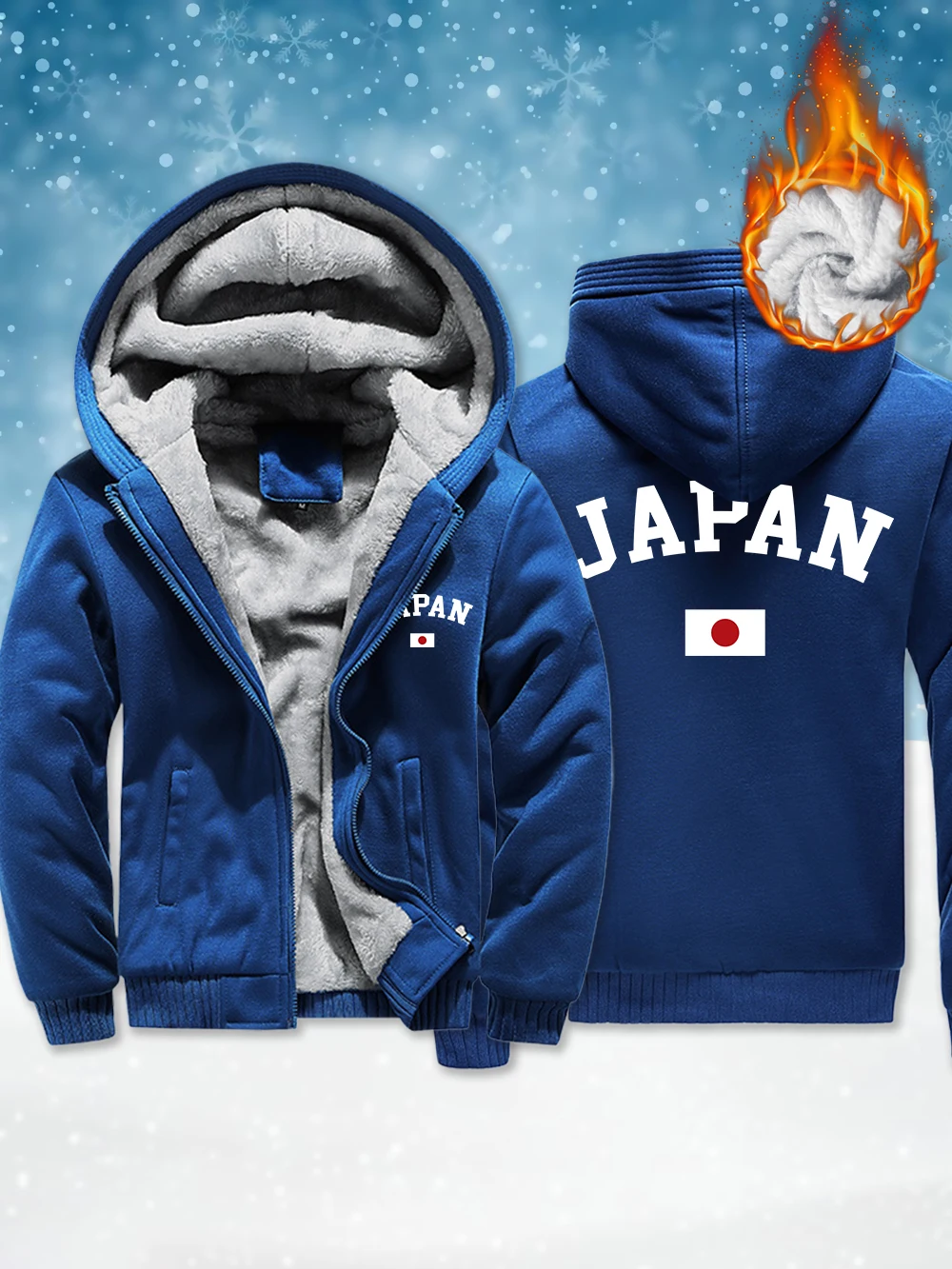 

Мужские куртки на молнии с принтом японского флага, зимняя ветрозащитная утепленная верхняя одежда, теплые флисовые пальто, удобная мужская одежда