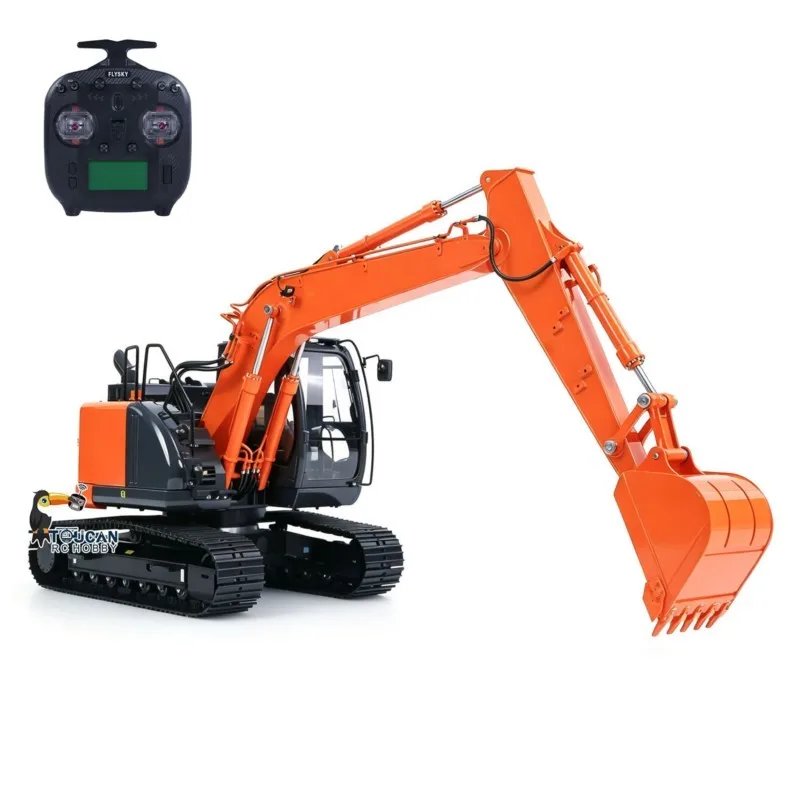 RC Hydraulic Excavator Metal SFROG 1/14 ZX135US LITE Digger 3.5-4MPA Pump Manual Quick Coupler ST8 Radio Light Sound Trucks Cars