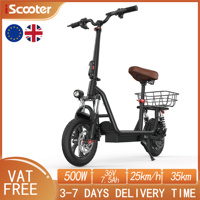 iScooter i12 Electric Scooter With Seat And basket 12 Inch 500W Foldable Kick EScooter 36V 7.5Ah Max Range 35km Mobility Scooter