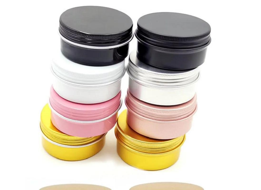 80G  silver aluminum jar pot tin bottle mask cream face gel moisturizer serum  tea body scrub skin care cosmetic packing