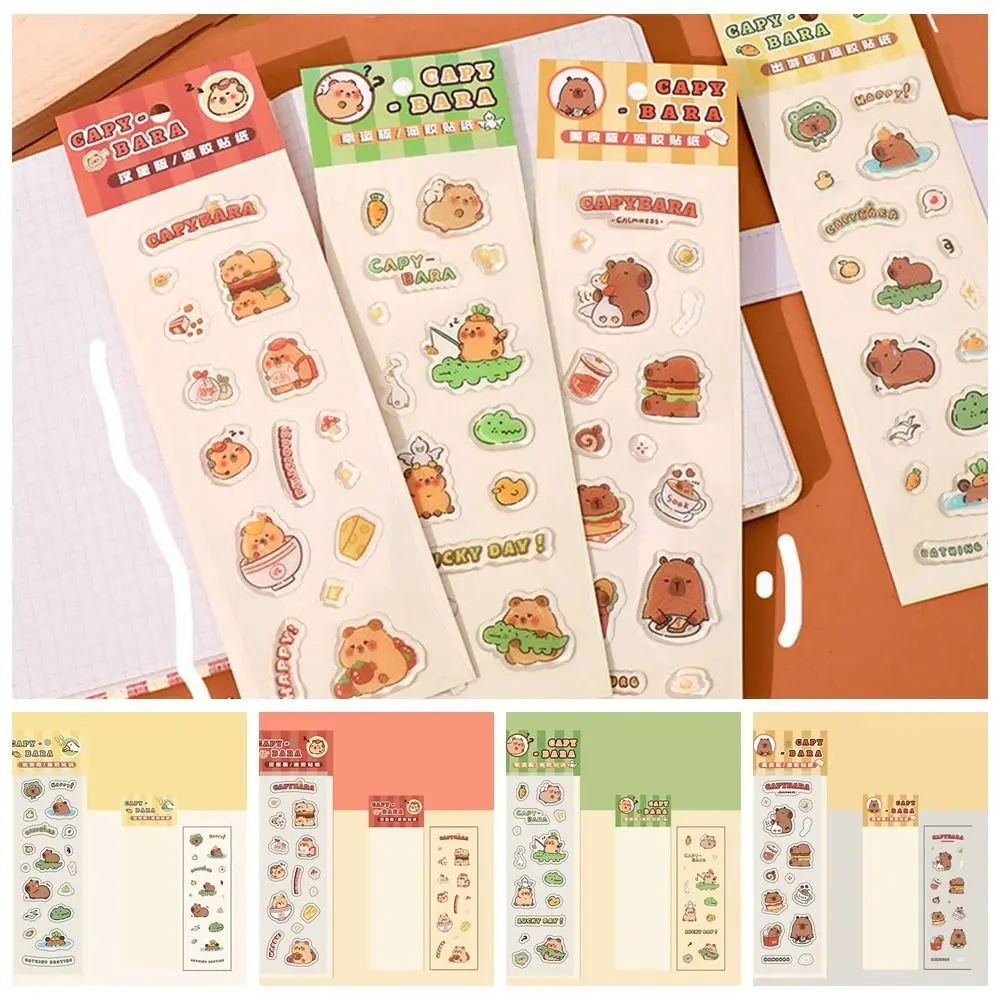 

Cute Guka Capybara Drop Glue Sticker Creative Cartoon DIY Notebook Diary Decoration Paste Multi-purpose Self-adhesive