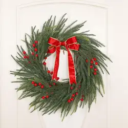 Front Door Christmas Wreath Decorations Berry Indoor Outdoor Holiday Holiday Decor Christmas Tree Hanging Artificial Xmas Wreath