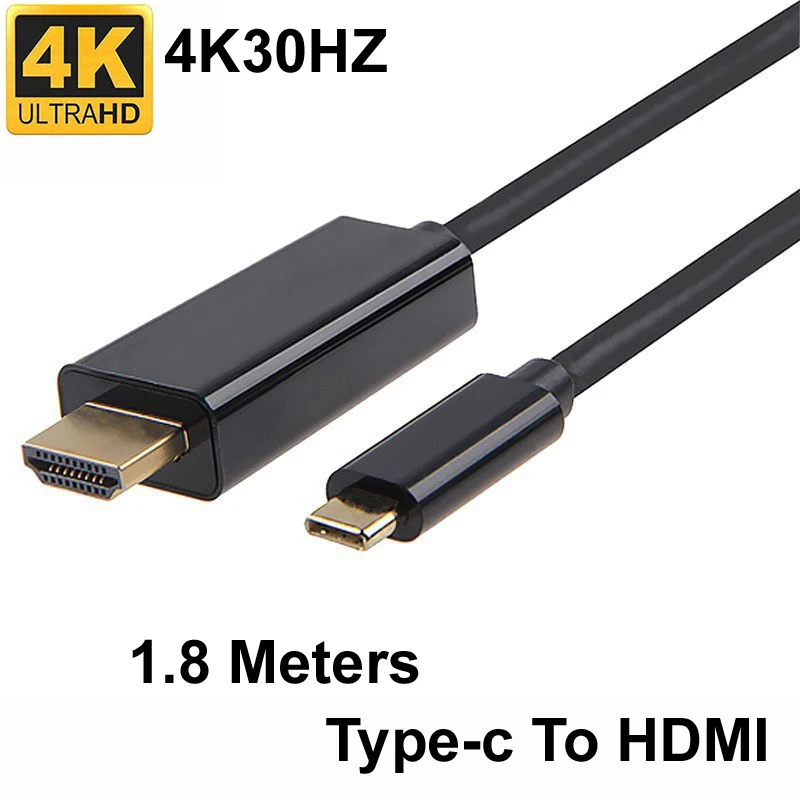 1.8M TYPE-C USB C do VGA HDMI DP 1080P DP 4K, aby konwerter VGA kabel Adapter do laptopa UHD zewnętrzny rzutnik 1.8m HD