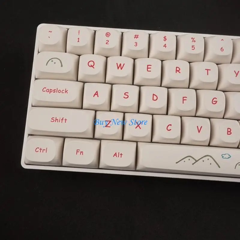 20ce 123 Keys Keys Keycaps White Graffiti Motyw Wysokość PBT-bark-sub kluczowe dla MX-SWITCH MECHANical Keyboard-Cute Cartoon