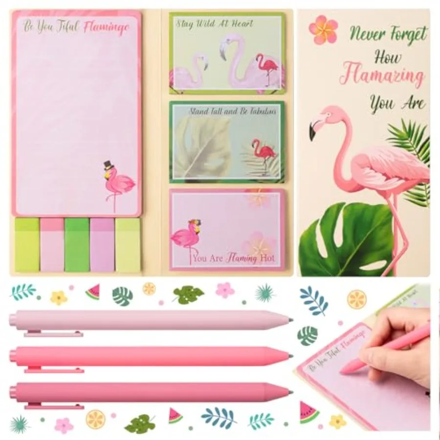 

Cute Cartoon Sticky Notes Teacher Appreciation Gift, Blackboard Self-Stick Note Pads with 3 Ballpoint Pens, Self-Adhesive Writi