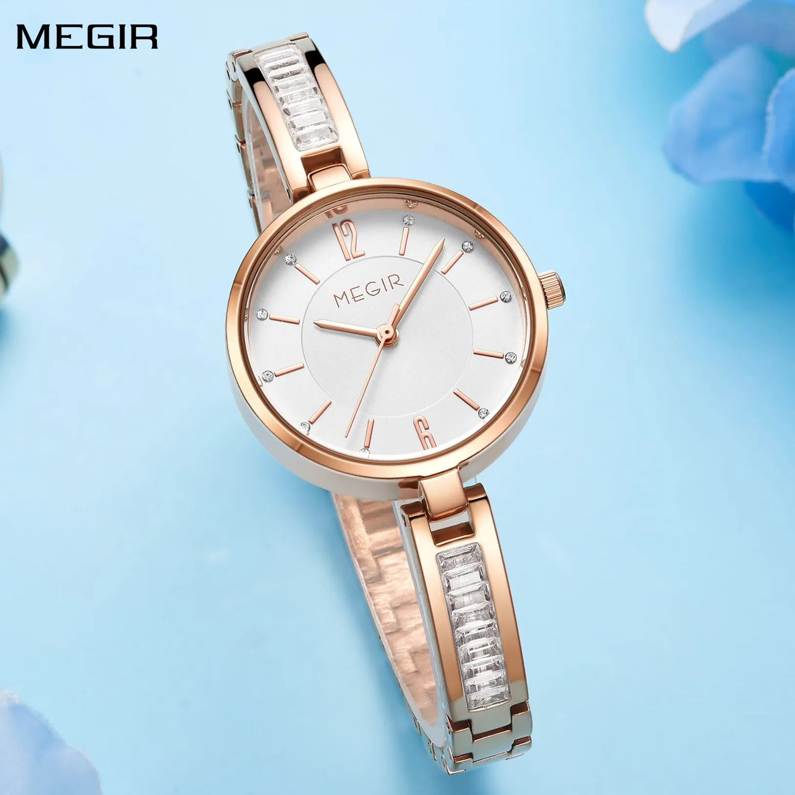 

MEGIR Luxury Women Bracelet Quartz Watches Elegant Fashion Ladies Waterproof Dress Clock Wristwatch for Female Relogio Feminino