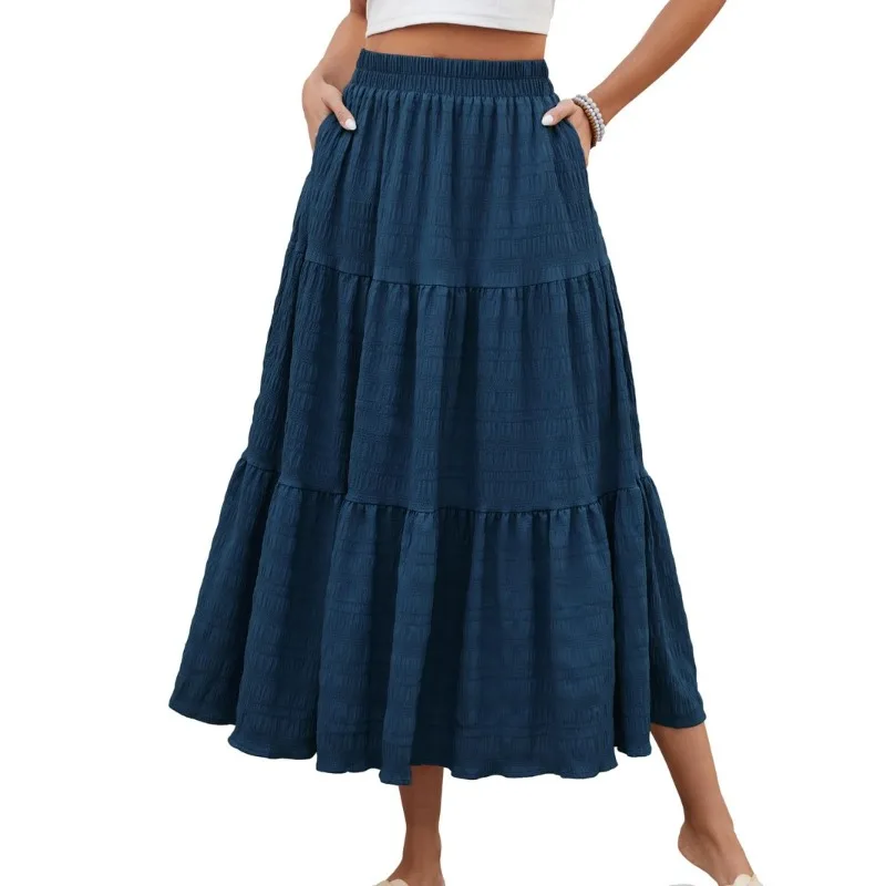 

Summer Casual A-line Long Skirt Women Elegant High Waisted Skirts Saias Fashion Ropa Mujer Faldas Harajuku Streetwear Jupe
