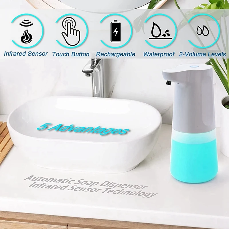 Foam Soap Dispenser Foam Automatic Soap Dispenser Rechargeable Non-Contact Hand Dispenser