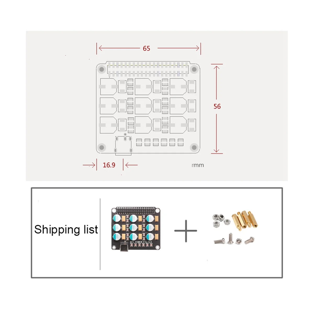 Power Filter Purification Board for Raspberry Pi DAC Audio Decoder Board HIFI Expansion Module F11-003(A)