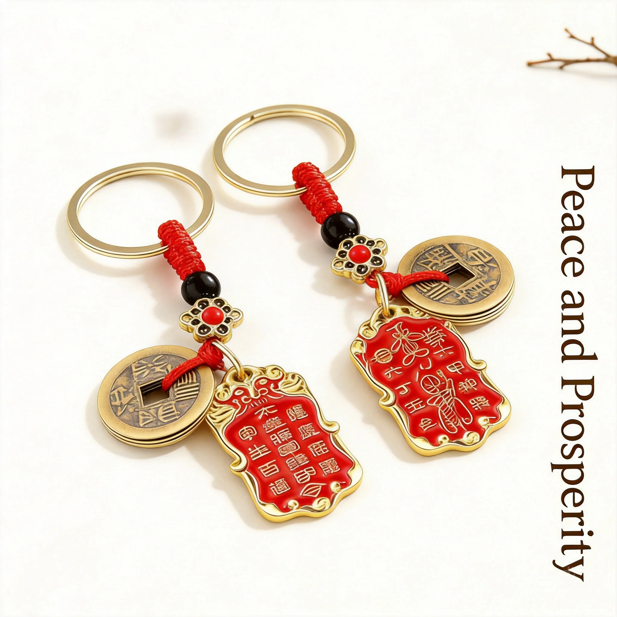 2026 Chinese Style Snake Year Brass Tiger Head Tai Sui General Token Keychain Lucky Blessing Amulet Pendant For Car Bag Feng Shu