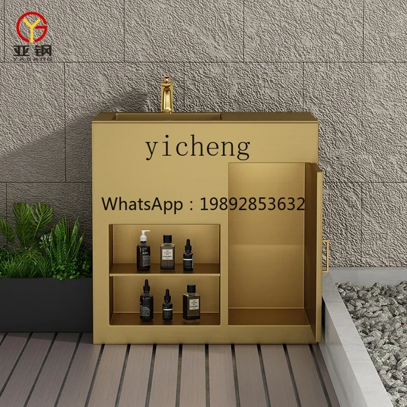 

Stainless Steel Bathroom Cabinet Integrated Basin Washbasin Cabinet Combination Toilet Washstand