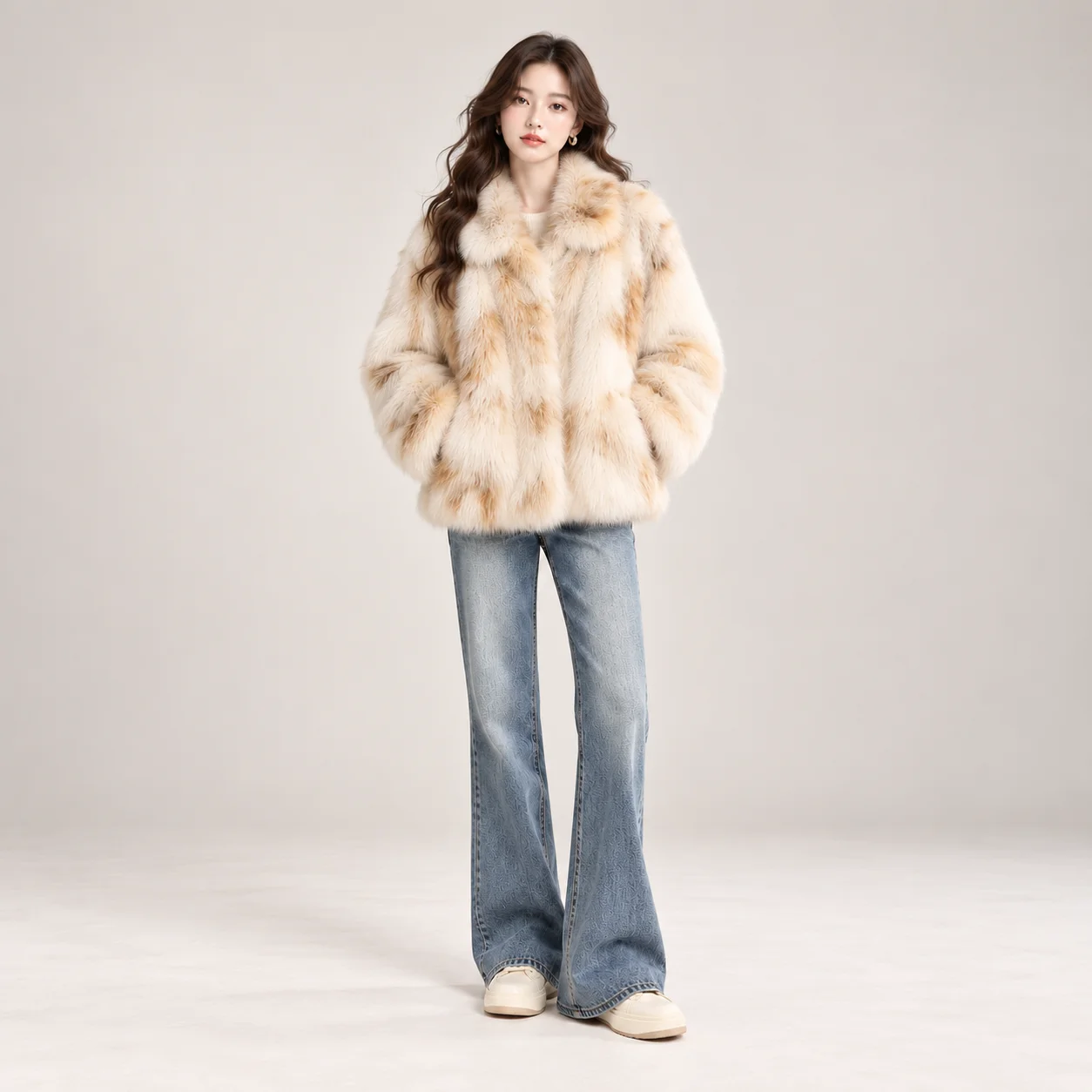 Genuine Fur Coat for Women | Real Fur Oversized Fluffy Jacket | Luxury Warm Winter Outerwear | Soft Plush Streetwear Fashion Coa