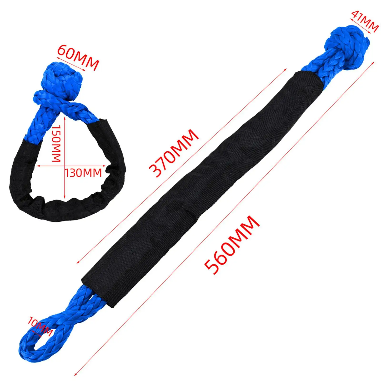 ATV High Density Fiber Rope Shackle with Sleeve Multifunctional for Camping, ATV