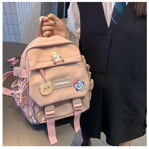 Students Backpack for girl Cute Schoolbag Lady Fashion Shoulder Bag Korean Trend Middle High School