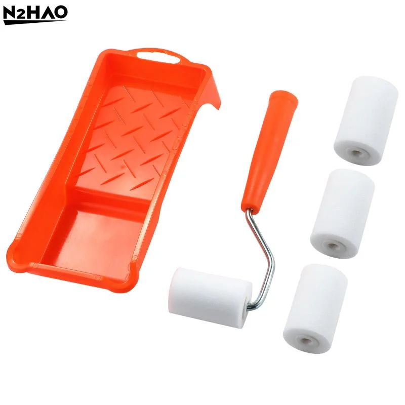 2 Inch Foam Paint Roller Kit 6Pcs Small Rollers and Tray Liner for Art Projects Furniture Varnishing Interior Walls