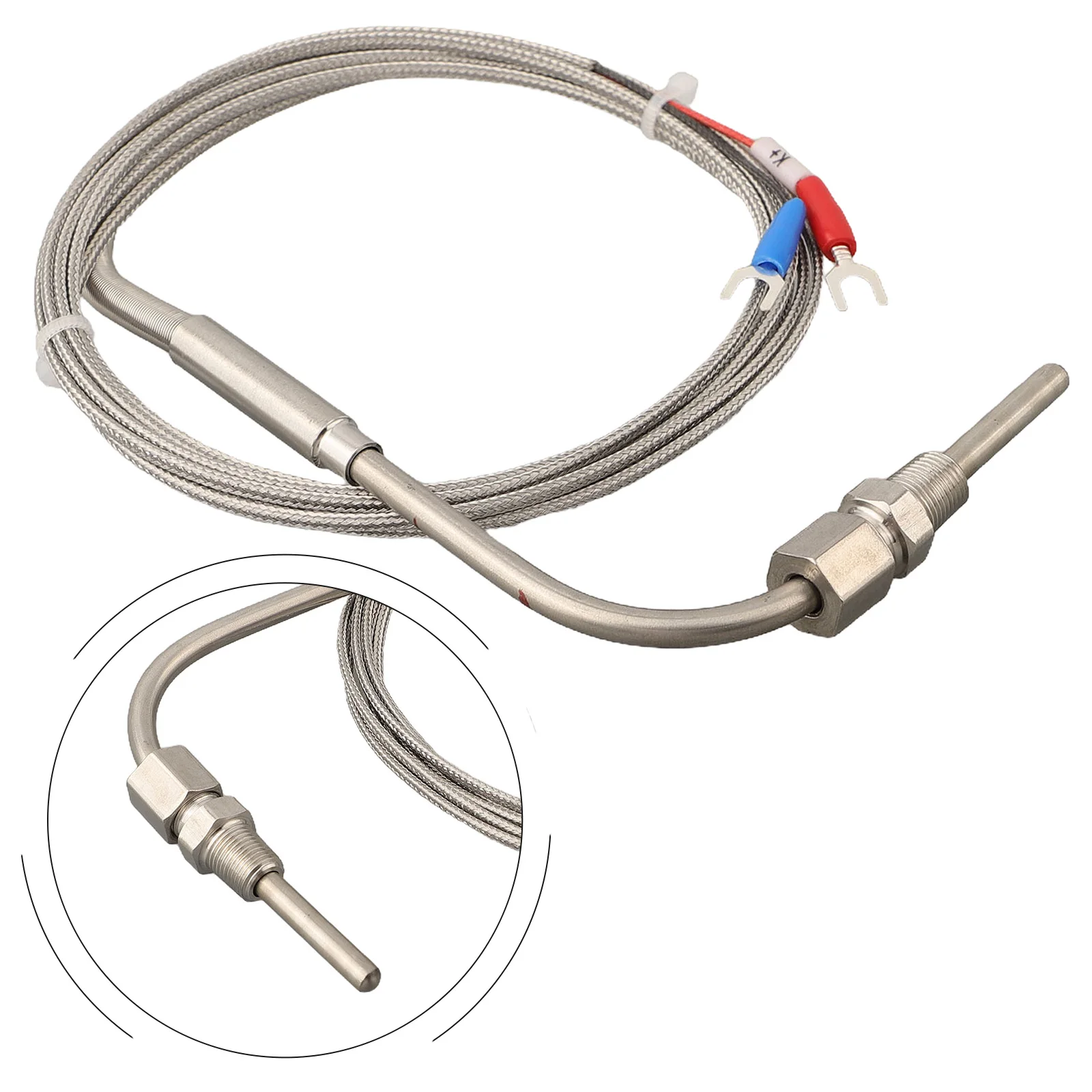 Sonda de exaustão termopar tipo npt k, sensores de alta temperatura, roscas npt de 1/8 ", cabo de 2m, trava de pressão ajustável, 1 peça