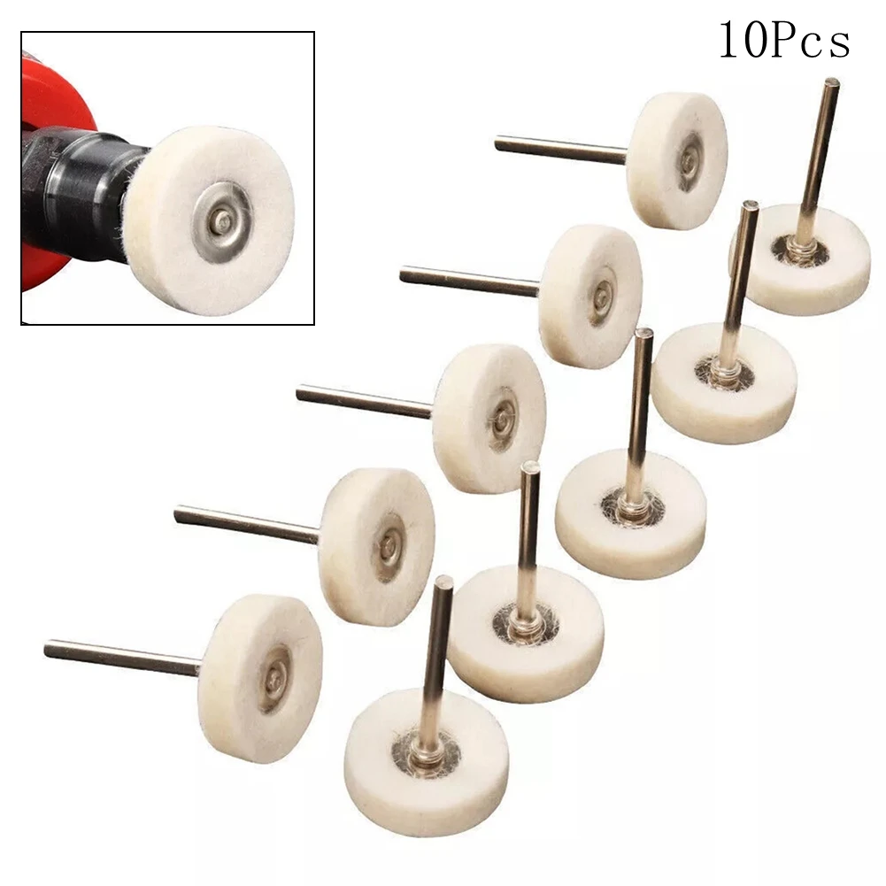 

10Pcs 25mm Wool Felt Polishing Wheels With Buffer Pad Mini Electric Grinder Versatile Polishing Kits