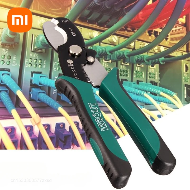 Xiaomi Cable Cutter 8 Inch TUOSEN Wire Stripper Multi-function Wire Stripping Tool Crimping Pliers Wire Cable Stripper Hand Tool