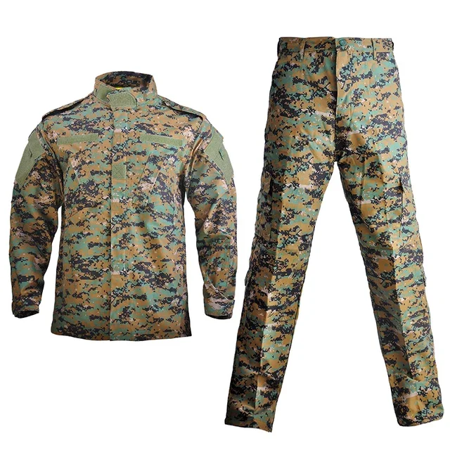 WOODLAND CAMO Suit ACU BDU Training Hunting Camouflage Suit sets CS Hiking Tactical Outdoor Sports Uniform Jacket & Pants