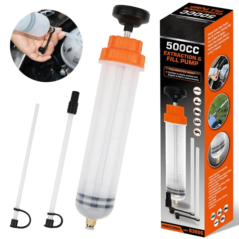 

500CC Car Oil Fluid Extractor Manual Efficient Vacuum Pump Suction Oil Oil Transfer Change Special Pump Auto Translucent O2Z0