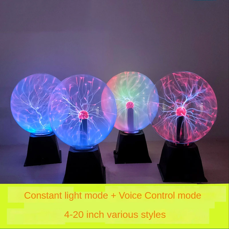 

Artificial Lightning Ball Ion Ball Tesla Coil Glow Ball Arc Ball Touch Induction Electrostatic Ball Voice Control 12V