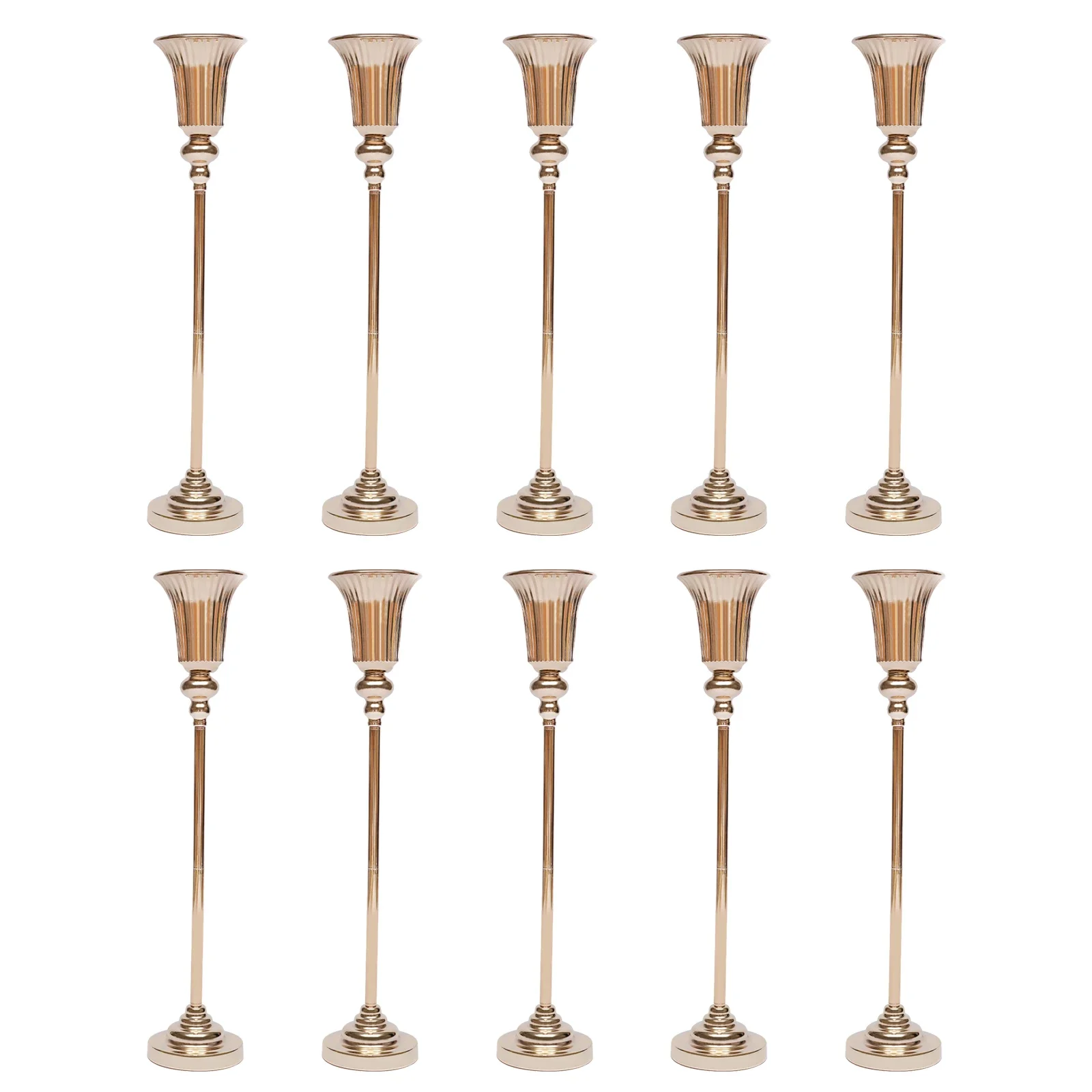 

10Pcs Versatile Wedding stands Metal Trumpet Holders Vases For Weddings, Party Decorations