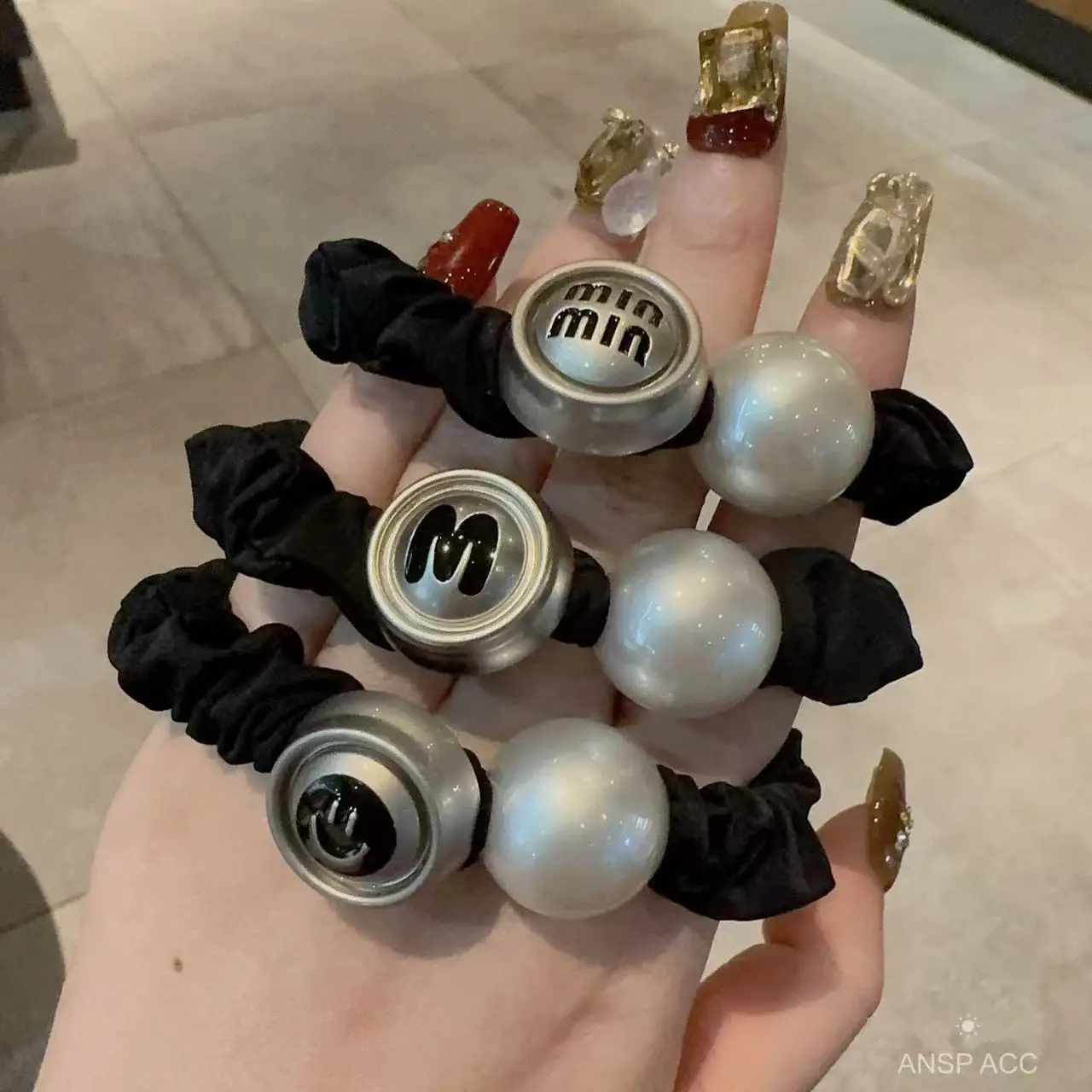 고급스러운 한국 스타일의 다용도 헤어 액세서리: 여성용 진주 머리끈, 2025년 신상 헤어 루프, 머리끈, 고무줄