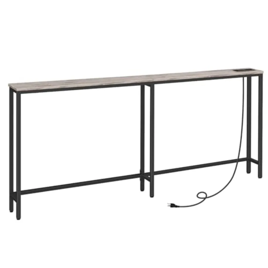 

70.9" Narrow Console Table with Charging Station 5.9" Sofa Table with 2 Power Outlets and USB Ports Long Entryway Tables Behind