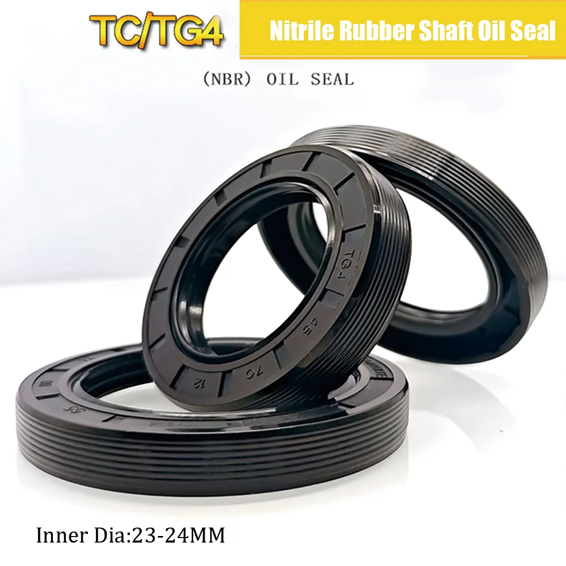 ID 23mm 24mm TC/TG-Nitrile Double Lip Oil Seal OD 30/32/34/35/36/37/38/40-62mm*5/6/7/8/10mm  NBR Nitrile Rubber Shaft Oil Seal