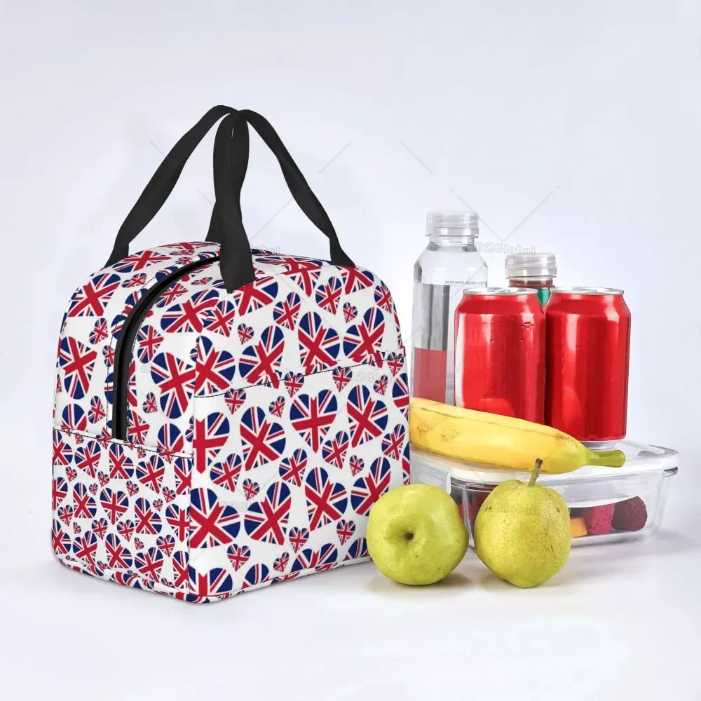 United Kingdom Flag Lunch Box Women Waterproof UK British Symbol Thermal Cooler Food Insulated Lunch Bag School Picnic Tote Bags