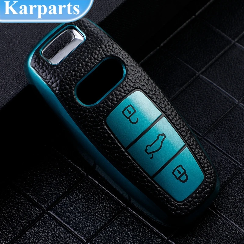 

Leather TPU Car Key Cover Case Holder for Audi A3 A4 B9 A6 C8 A7 S7 4K A8 D5 S8 Q7 Q8 SQ8 E-tron 2018 2019 2020 2021 Accessories