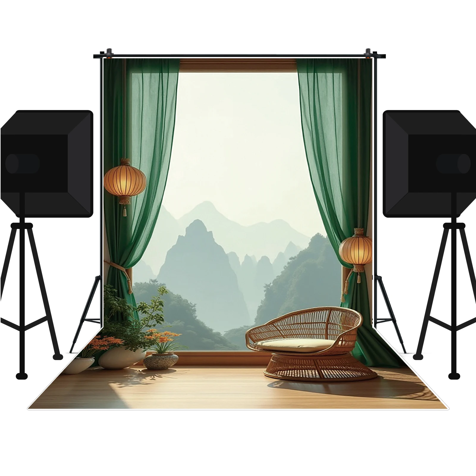 MOON.QG خلفية الغرفة القديمة شاشة دائرية خلفية نباتية ديكور المنزل خلفية التصوير الفوتوغرافي التقاط الصور خلفية الصورة #5