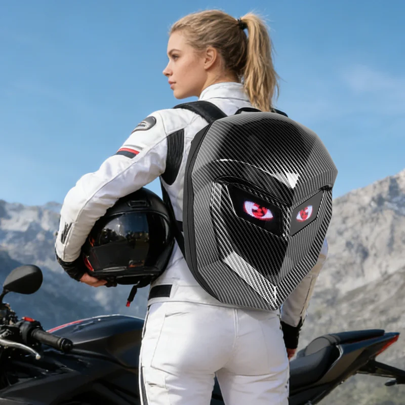 Dual Screen LED Motorcycle Hel - đánh giá và giá Motorcycle Helmet Backpack Waterproof Led