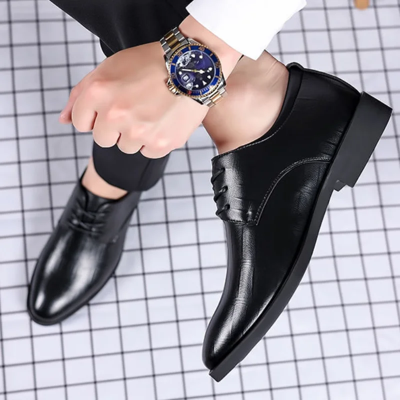 Business Breathable In Summer Cowhide Men's Formal Shoes 39 Casual Gentleman Office High Quality Fashion New Social Shoe Male