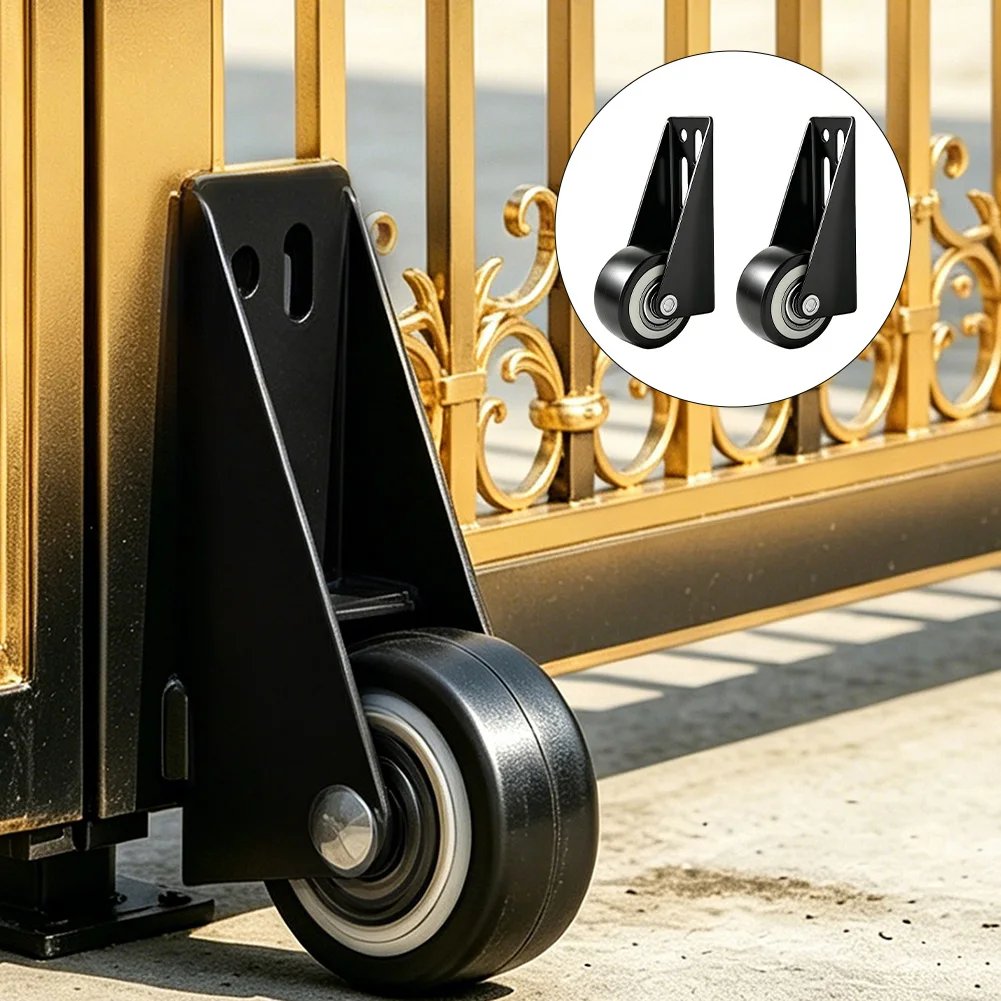 2PCS Silent Door Bottom Rollers Heavy=Duty Anti-Sag Support Wheels For Patio Sliding Gates= Fences Carbon Steel Nylon Casters