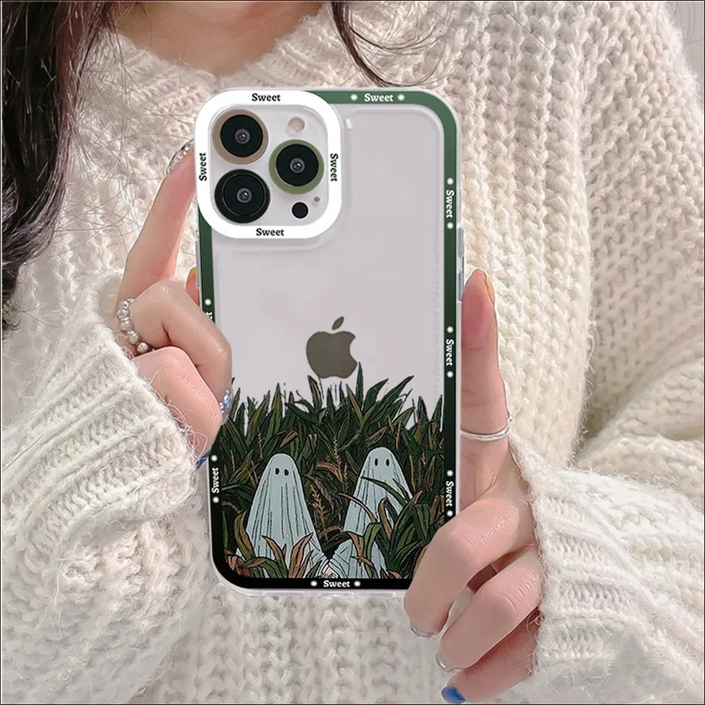 Cute Ghost Angel eyes Phone Case For Samsung S 20 S 21 S 22 S 23 lite plus ultra Mobile Cover