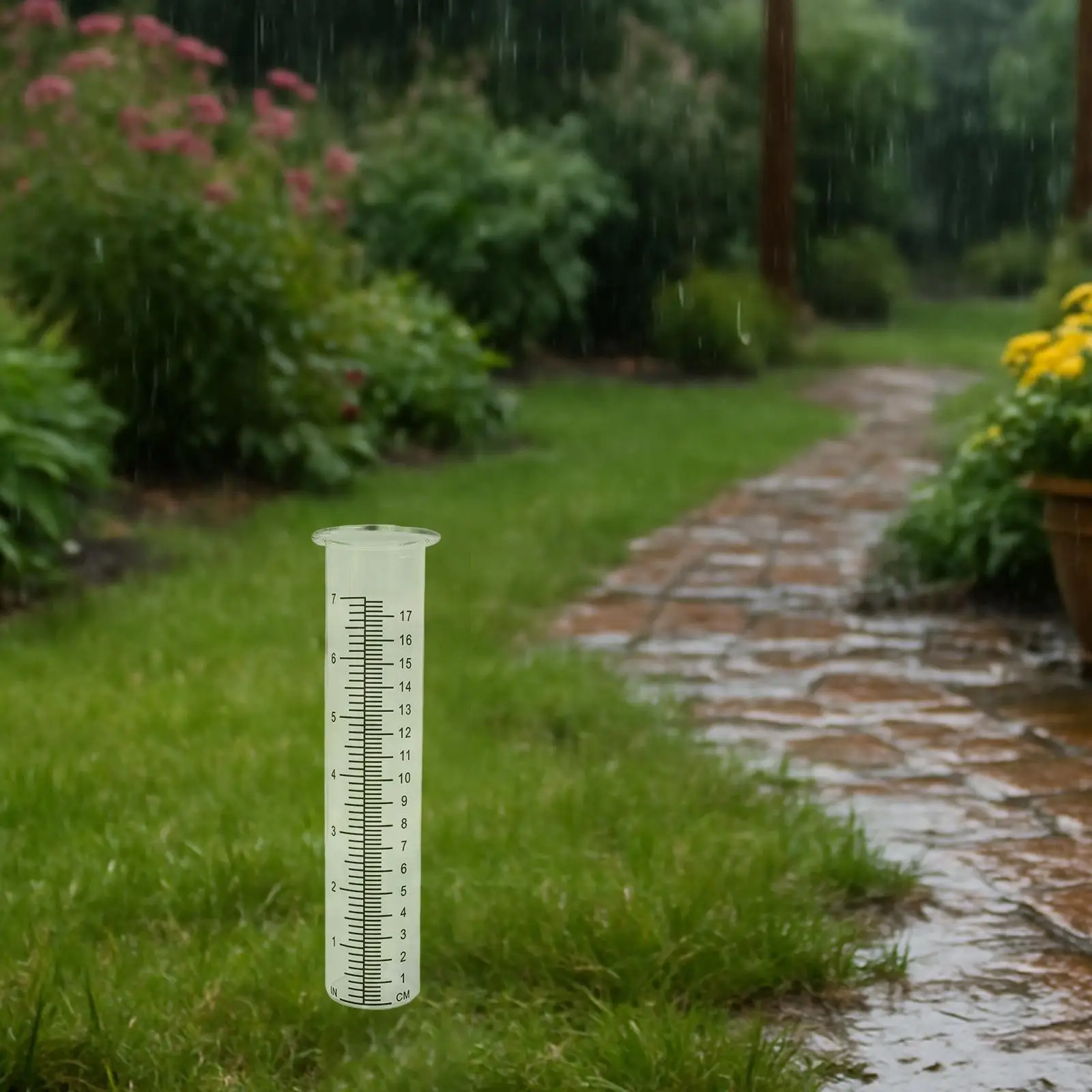 Rain Gauge Outdoor ABS Clear Rain Meter Garden Measuring Tool Weatherproof for Lawn Fence Decoration