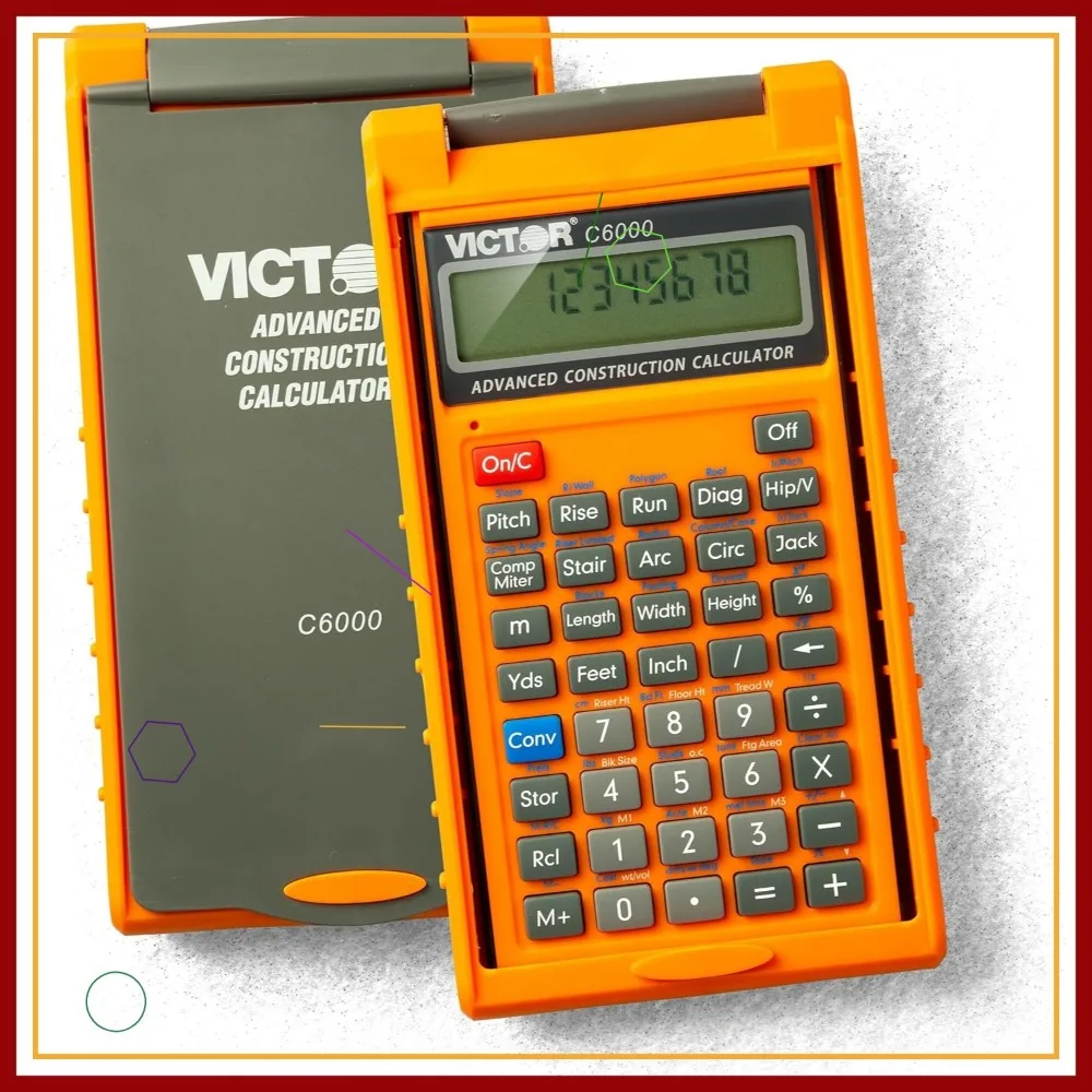 

Advanced Construction Calculator with Protective Case - Fractional/Dimensional Display for Carpenters, Builders, Contractors