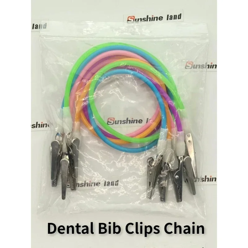 

5Pcs Dental Bib Clips Chain Oral Patient Clip Autoclavable Silicone Carf Napkin Holder Eco-friendly Dentistry Nursing Materials