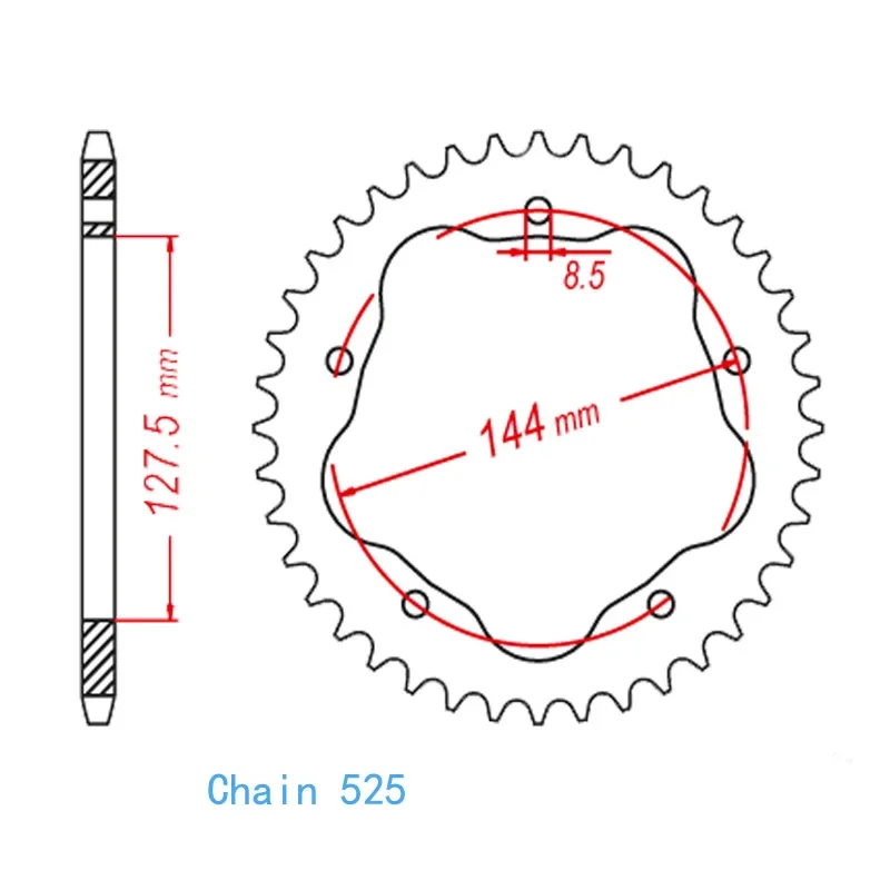 525 Motorcycle Rear Sprocket For Ducati 1100 1100S Hypermotard 2008-2009 939 Hypermotard Hyperstrada 2016-2018