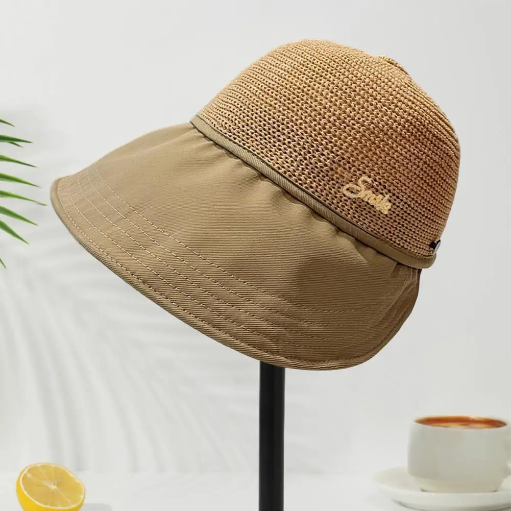 Fashion Womens Ladies Summer Beach Vacation Wide Brim Foldable Sun Hat Anti-UV Beach Visor Caps Casual Hats