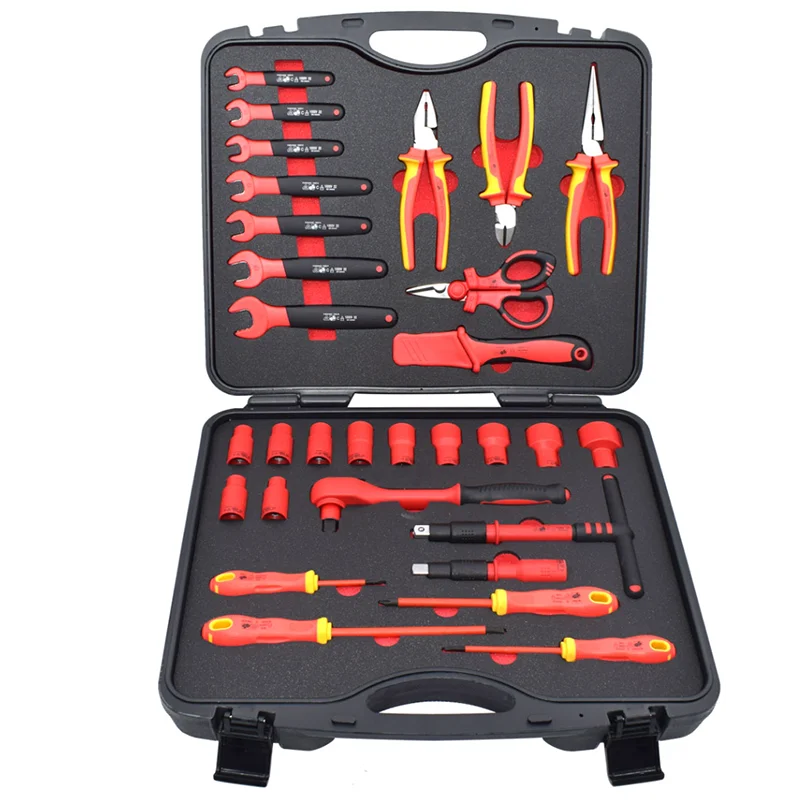 MADE IN TAIWAN 30 Pcs Insulated Tool Set Electric Vehicle Repair Tools Electrician Machine Repair Tool