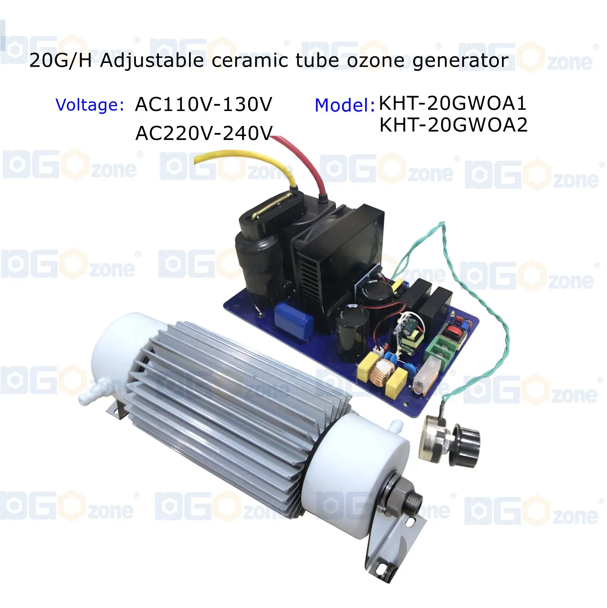 20g Ceramic tube ozone generator for water treatment Industrial Ozonator with PLC port for water purifying DGOzone