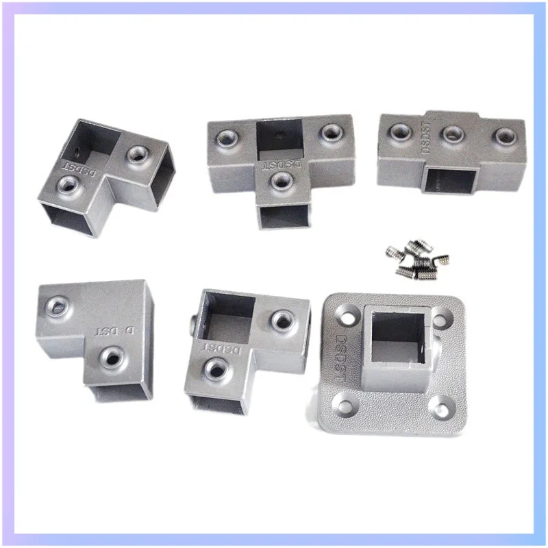 1Pcs Square Tube Connection Aluminum Alloy Elbow Three-way Square Pipe Fixed Joint Storage Rack Rack