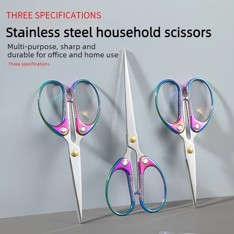 

Household office scissors Thickened stainless steel manual Paper Cuttings student stationery scissors Tea art tea bag scissors