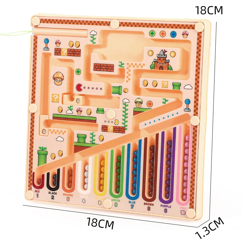 Magnetisch doolhofkraal-loopspel voor kinderen voor concentratietraining, schrijven en logisch denken, educatief speelgoed voor vroeg onderwijs voor 3 jaar, geschikt voor jongens en meisjes, speelgoedcadeaus
