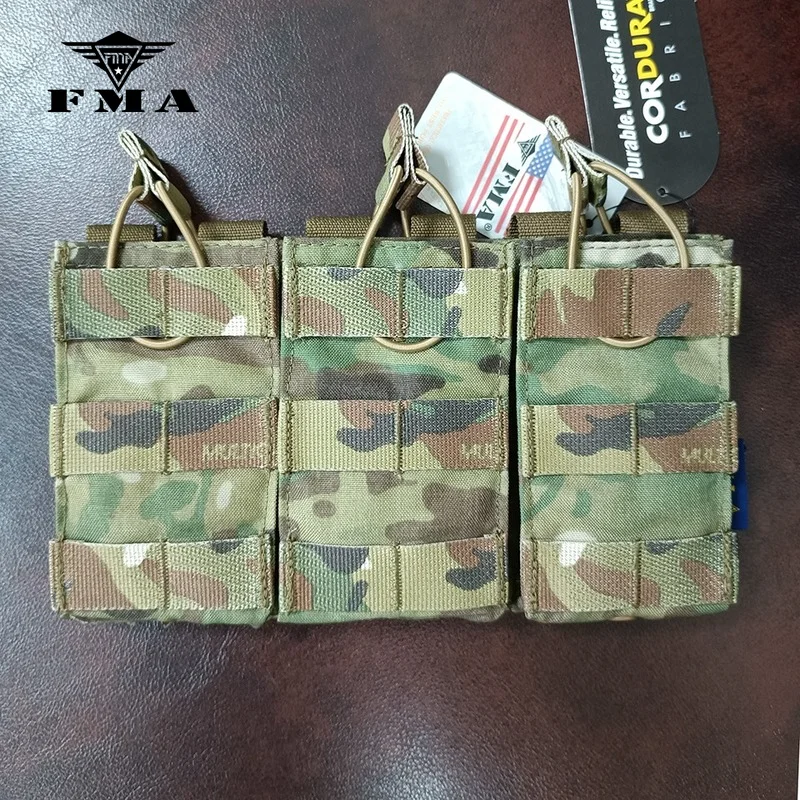 FMA Tactical Pouches Triple Molle 556 Magazine Pouch Tactical MOLLE Vest Trigeminy Storage Bag Free Shipping