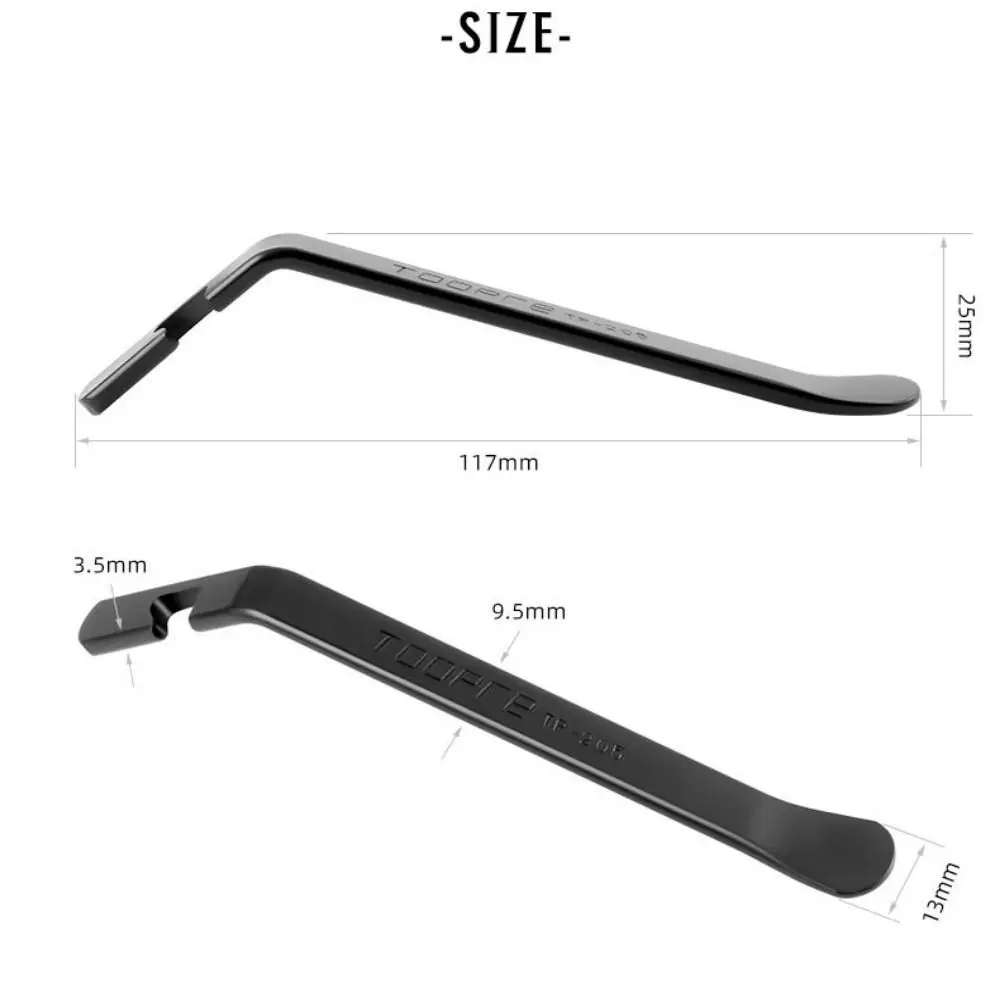 Palanca de neumáticos MTB negra y plateada para abrir cubiertas - imagen 4