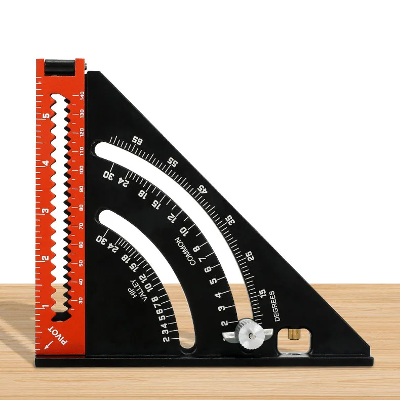 U50 Metric Aluminum Alloy Triangle Angle Ruler Protractor Woodworking Measurement Tool 30cm Quick Read Square Layout Gauge